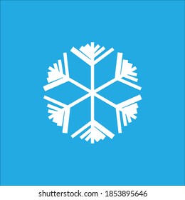 icono de copo de nieve sobre fondo azul.