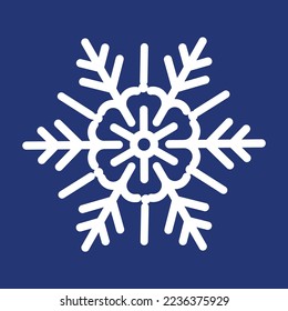 Snowflake icon on blue background