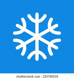 Snowflake icon on blue background