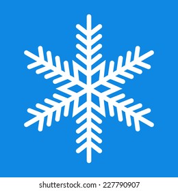 Snowflake icon on blue background