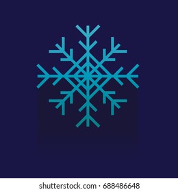 snowflake icon on blue background
