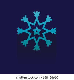 snowflake icon on blue background