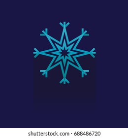 snowflake icon on blue background