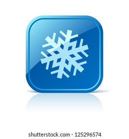 Snowflake icon on blue square button