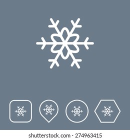 Snowflake Icon on Flat UI Colors with Different Shapes. Eps-10.