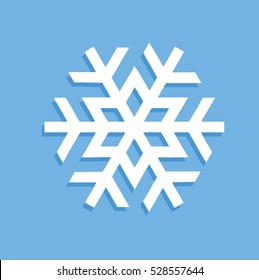 Ícone de floco de neve no plano de fundo isolado