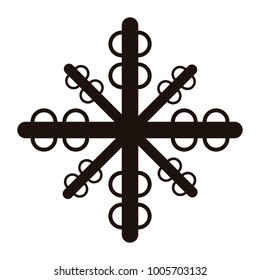 Snowflake icon on a white background, Vector illustration