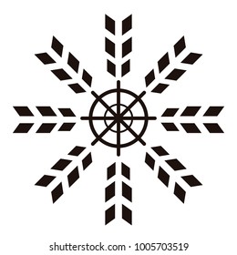 Snowflake icon on a white background, Vector illustration