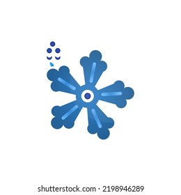 Snowflake icon on a white background, vector illustration