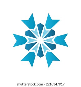 icono de copo de nieve en fondo blanco, ilustración vectorial