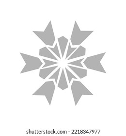 Schneeflocke auf weißem Hintergrund, Vektorgrafik