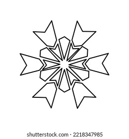 icono de copo de nieve en fondo blanco, ilustración vectorial