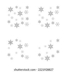 icono de copo de nieve en fondo blanco, ilustración vectorial