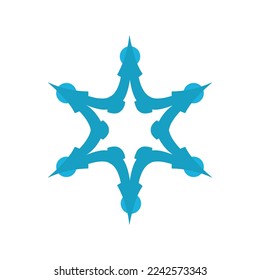snowflake icon on a white background, vector illustration