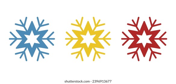 snowflake icon on a white background, vector illustration
