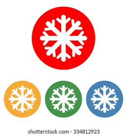 Snowflake icon on the white background. Vector illustration.