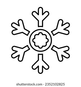 Icono de copo de nieve en estilo de contorno