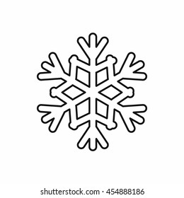 Snowflake icon in outline style isolated vector illustration