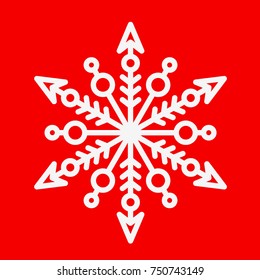 Snowflake icon. Outline vector icon. Thin line Christmas holiday symbol. Snow for creation of New Year artistic compositions. Winter decoration vector illustration.