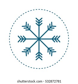 snowflake icon over white background. vector illustration