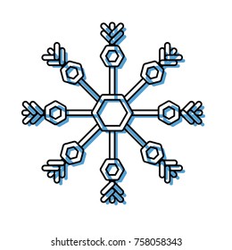 snowflake icon over white background vector illustration