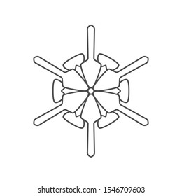 Snowflake icon. Pattern. Christmas Winter New Year Vector illustration.