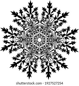 Snowflake Icon. Snowflake Icon picture. Snowflake in Flat Design. Pattern of Snow, Black Color Design. Vector illustration.