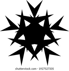 Icono de copo de nieve. Icono de copo de nieve. Copo de nieve de diseño plano. Patrón de Nieve, Diseño de Color Negro. Ilustración vectorial.