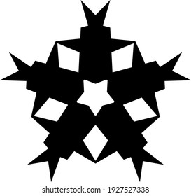 Snowflake Icon. Snowflake Icon picture. Snowflake in Flat Design. Pattern of Snow, Black Color Design. Vector illustration.