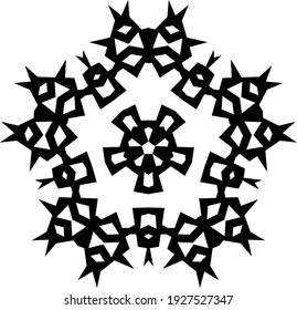 Snowflake Icon. Snowflake Icon picture. Snowflake in Flat Design. Pattern of Snow, Black Color Design. Vector illustration.