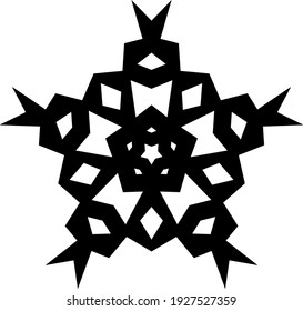 Snowflake Icon. Snowflake Icon picture. Snowflake in Flat Design. Pattern of Snow, Black Color Design. Vector illustration.