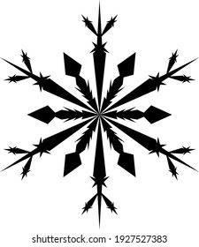 Snowflake Icon. Snowflake Icon picture. Snowflake in Flat Design. Pattern of Snow, Black Color Design. Vector illustration.