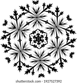Icono de copo de nieve. Icono de copo de nieve. Copo de nieve de diseño plano. Patrón de Nieve, Diseño de Color Negro. Ilustración vectorial.