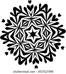 Snowflake Icon. Snowflake Icon picture. Snowflake in Flat Design. Pattern of Snow, Black Color Design. Vector illustration.