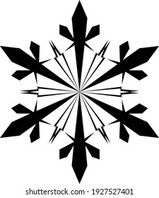 Snowflake Icon. Snowflake Icon picture. Snowflake in Flat Design. Pattern of Snow, Black Color Design. Vector illustration.