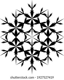 Icono de copo de nieve. Icono de copo de nieve. Copo de nieve de diseño plano. Patrón de Nieve, Diseño de Color Negro. Ilustración vectorial.