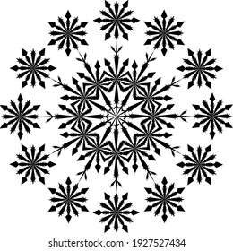 Icono de copo de nieve. Icono de copo de nieve. Copo de nieve de diseño plano. Patrón de Nieve, Diseño de Color Negro. Ilustración vectorial.