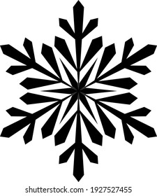 Snowflake Icon. Snowflake Icon picture. Snowflake in Flat Design. Pattern of Snow, Black Color Design. Vector illustration.