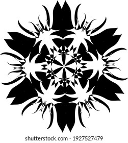 Snowflake Icon. Snowflake Icon picture. Snowflake in Flat Design. Pattern of Snow, Black Color Design. Vector illustration.