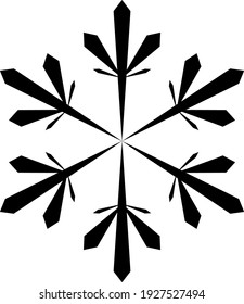 Icono de copo de nieve. Icono de copo de nieve. Copo de nieve de diseño plano. Patrón de Nieve, Diseño de Color Negro. Ilustración vectorial.