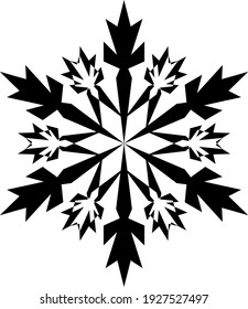 Icono de copo de nieve. Icono de copo de nieve. Copo de nieve de diseño plano. Patrón de Nieve, Diseño de Color Negro. Ilustración vectorial.