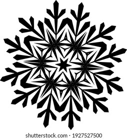 Icono de copo de nieve. Icono de copo de nieve. Copo de nieve de diseño plano. Patrón de Nieve, Diseño de Color Negro. Ilustración vectorial.