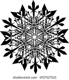 Icono de copo de nieve. Icono de copo de nieve. Copo de nieve de diseño plano. Patrón de Nieve, Diseño de Color Negro. Ilustración vectorial.