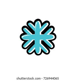 Snowflake icon in pop-art style