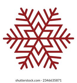 color rojo del icono de copo de nieve, eps 10