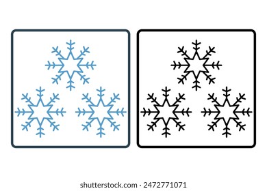Snowflake icon. icon related to weather. suitable for web site, app, user interfaces, printable etc. solid icon style. simple vector design editable