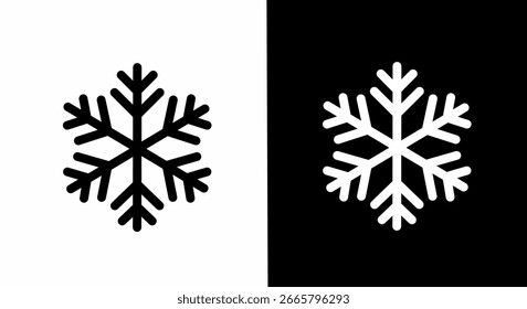 Ícone de floco de neve definido preto e branco inverno Temporada Símbolo Elemento de design