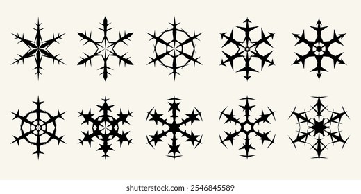 snowflake icon set, for christmas theme graphic design elements

