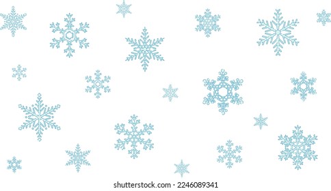 Snowflake icon set. Christmas or winter design. isolated material. Crystal of snow.