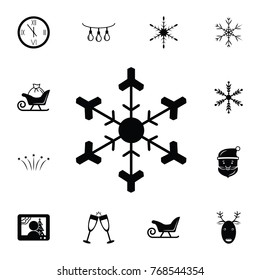 snowflake icon. Set of elements Christmas Holiday or New Year icons. Winter time premium quality graphic design collection icons for websites, web design, mobile app on white background